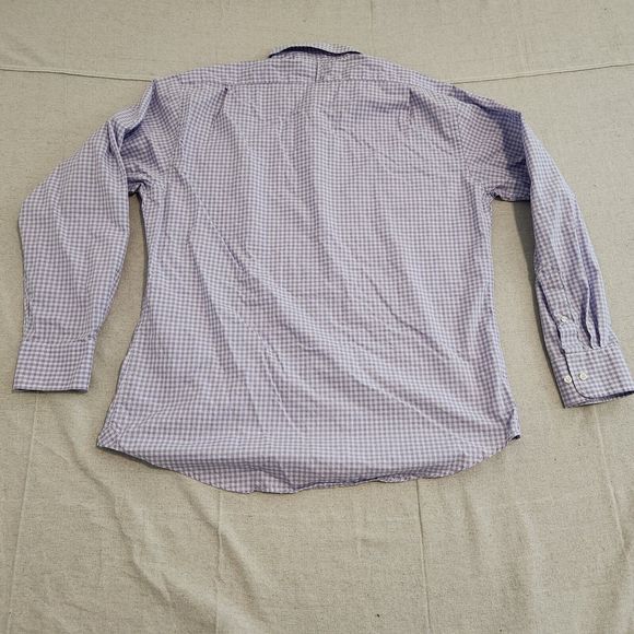 Lincs Shirt Mens XL Purple Plaid Button Up Long Sleeve Cotton - Picture 9 of 11
